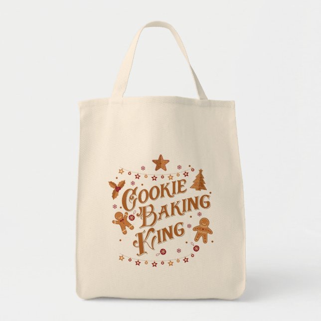 Bolsa Tote Cookie Baking King Holiday Design (Frente)