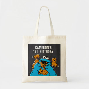 Bolsa Tote Cookie Monster Birthday Chalkboard
