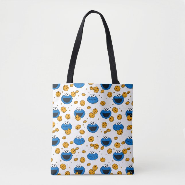 Bolsa Tote Cookie Monster | C é para Padrão de Biscoito (Frente)
