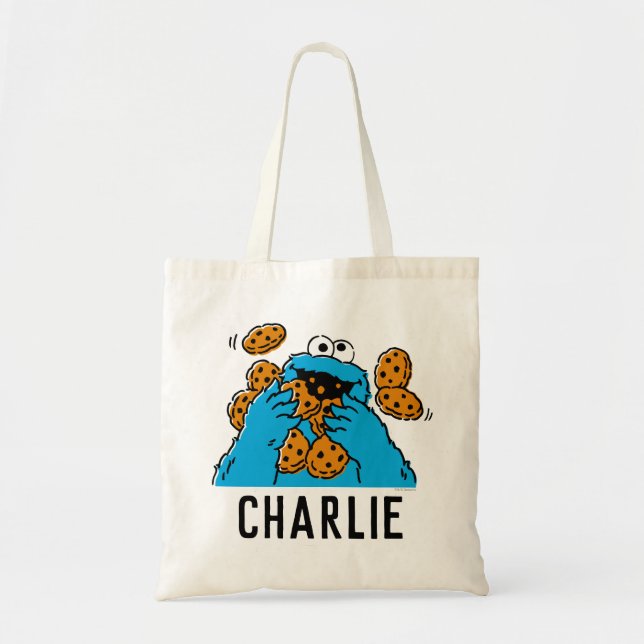 Bolsa Tote Cookie Monster Eating All the Cookies (Frente)