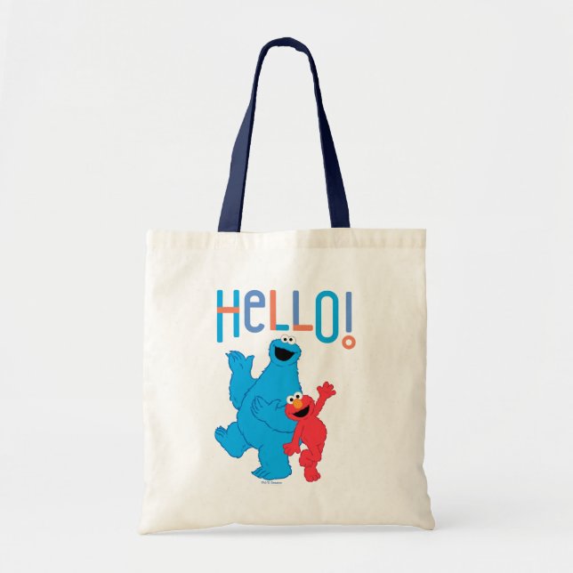 Bolsa Tote Cookie Monster & Elmo Olá! (Frente)