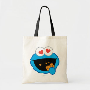 Bolsa Tote Cookie Sorrindo Rosto com Olhos em Forma de Coraçã