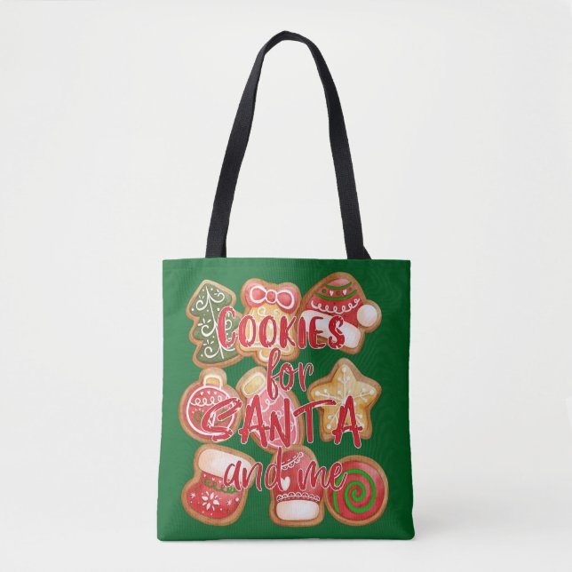 Bolsa Tote Cookies Para Papais noeis E Para Mim - Natal (Frente)