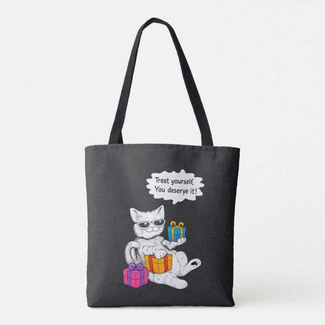 Bolsa Tote Cool Cat Self-Care Vibes (Verso)