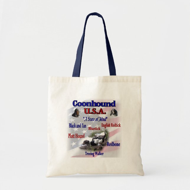 Bolsa Tote Coonhound USA Gifts (Frente)