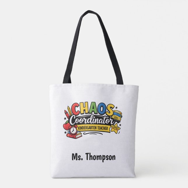 Bolsa Tote Coordenador de Caos Personalizado Professor  (Verso)