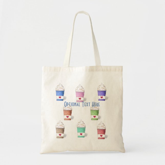 Bolsa Tote Copas de café em cores de Cheio (Frente)