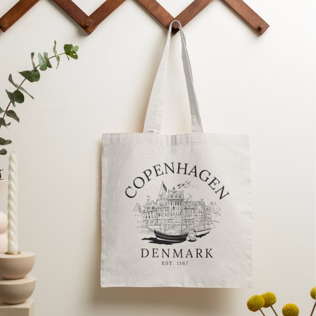 Bolsa Tote Copenhagen Denmark vintage Landscape (Criador carregado)