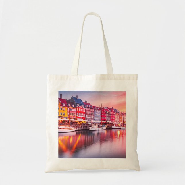 Bolsa Tote Copenhagen sunrise Nyhavn, Dinamarca (Frente)