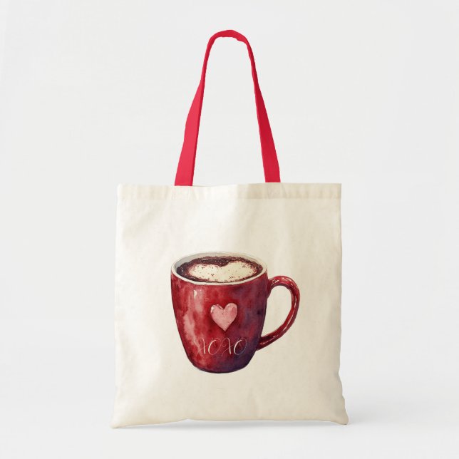 Bolsa Tote Copo Coração Vermelho (Frente)