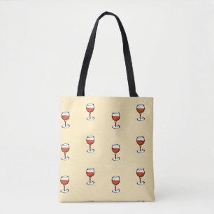 Bolsa Tote copo de vinho em laranja