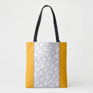 Bolsa Tote Copos e estrelas modernos de Kawaii