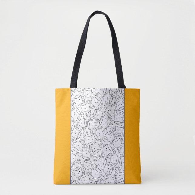 Bolsa Tote Copos e estrelas modernos de Kawaii (Frente)