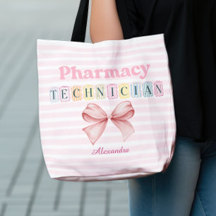 Bolsa Tote Coquete do Técnico de Farmácia de Nome Personaliza
