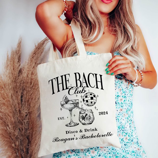 Bolsa Tote Coquetel Retroativo Personalizado Bachelorette Pre (Criador carregado)