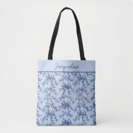 Bolsa Tote Coquette French Blue Toile Noile Noel Bachelorette