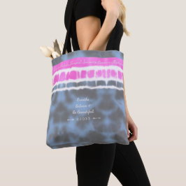 Bolsa Tote Cor branca rosa e azul Torção do Torção no Estilo