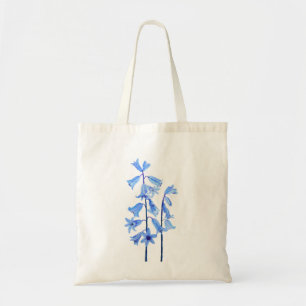 Bolsa Tote Cor da água das flores de bluebells botânicos