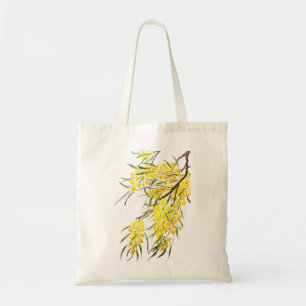 Bolsa Tote Cor da água do ouro de flor de wattaba
