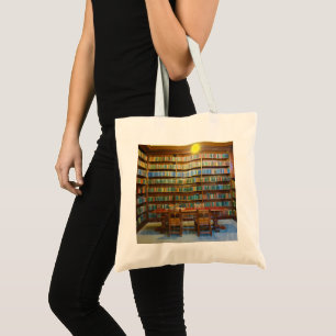 Bolsa Tote Cor da Água dos Livros de Biblioteca,