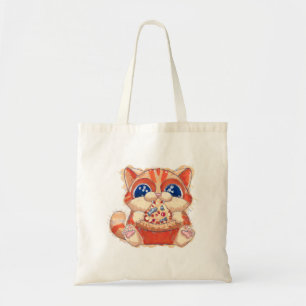 Bolsa Tote Cor da pizza de comida de gato