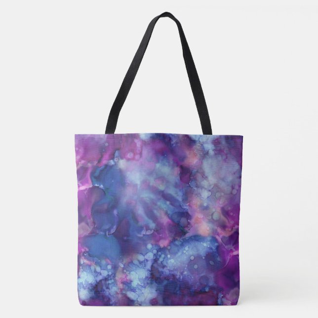 Bolsa Tote cor d'água fantasia - vibração do espaço profundo: (Frente)