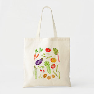 Bolsa Tote Cor-de-água de vegetais coloridos divertidos