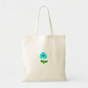 Bolsa Tote Cor de água verde azul adicione seu nome ao texto