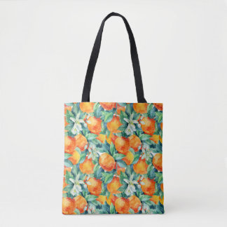 Bolsa Tote Cor de laranja mandarina: Ilustração Retroativa de