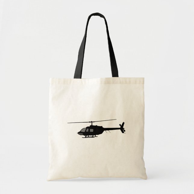 Bolsa Tote Cor de Personalização da Silhueta do helicóptero (Frente)