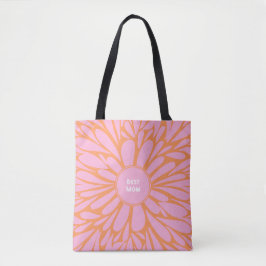 Bolsa Tote Cor de rosa alaranjado pastel de rajada floral da 