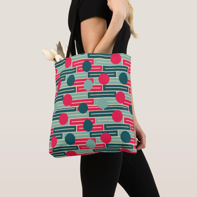 Bolsa Tote Cor-de-rosa, azul claro, Retângulos e círculos do  (Close Up)