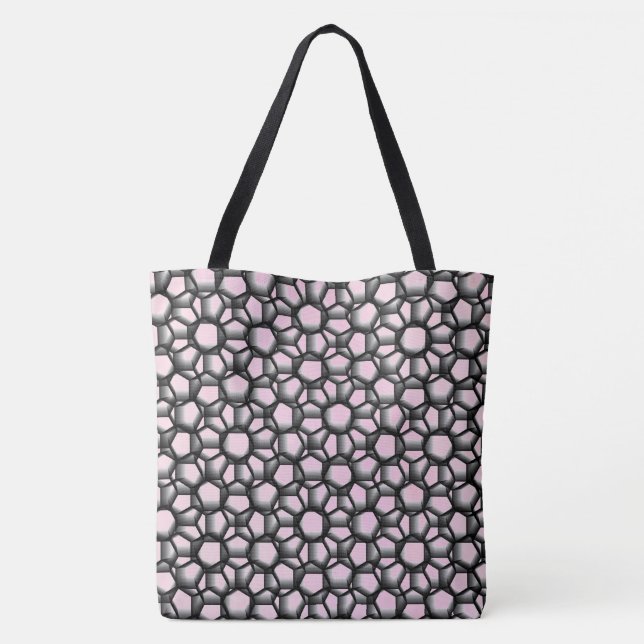 Bolsa Tote Cor-de-rosa de octógono (Verso)