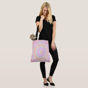 Bolsa Tote Cor-de-rosa laranja e Mandala verde