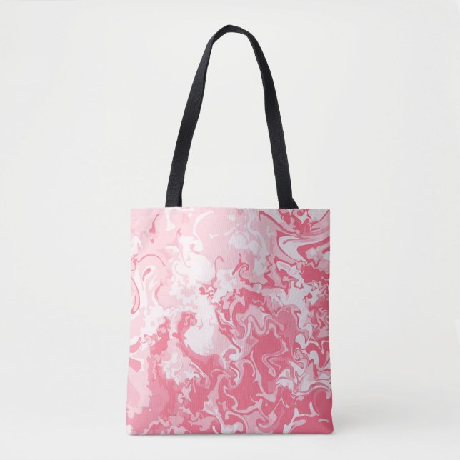 Bolsa Tote Cor-de-rosa marmoreado (Frente)