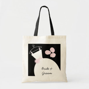 Bolsa Tote Cor-de-rosa "Noiva e noivo" preto