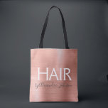 Bolsa Tote Cor-de-rosa-pincelado - Stylist - Cabelo de folhas<br><div class="desc">Cor-de-rosa - Rosa Gold Foil Hair Stylist - O salmão fornece um saco de promocional para shampoo,  tesoura ou clipes. O nome do contato profissional e a profissão podem ser alterados para serem usados em qualquer tipo de negócio. Entre em contato com o designer para obter itens adicionais correspondentes.</div>