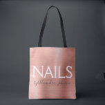 Bolsa Tote Cor-de-rosa - Rosa - Unhas de folhas douradas - Sa<br><div class="desc">Cor-de-rosa-claro - As unhas Rosa Gold Foil Fingernails fornecem saco de promocional para esmalte das unhas por ter suas unhas feitas. O nome do contato profissional e a profissão podem ser alterados para serem usados em qualquer tipo de negócio. Entre em contato com o designer para obter itens adicionais correspondentes....</div>