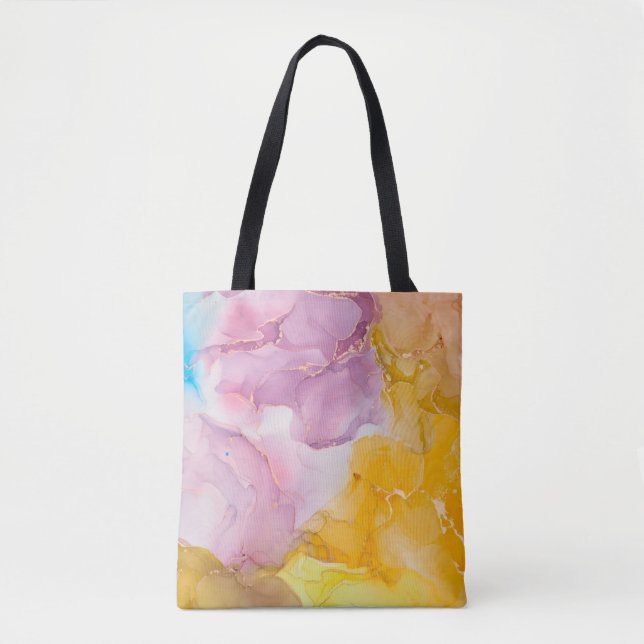 Bolsa Tote Cor do álcool translúcida. Fluid Art. Modern  (Frente)
