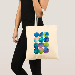 Bolsa Tote Cor do círculo de aquarela abstrato