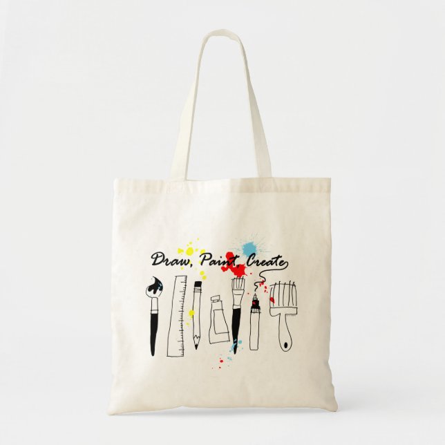 Bolsa Tote Cor do Crio de pintura do desenhar (Frente)