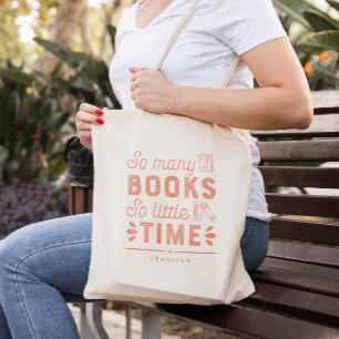 Bolsa Tote Cor Editável de Muitos Livros Personalizada