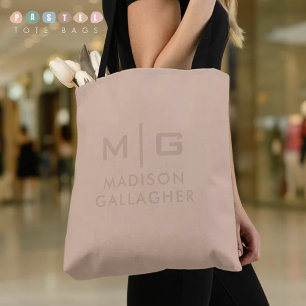 Bolsa Tote Cor Pastel de Luz Suave Sólida Pêssego Bege Rosa