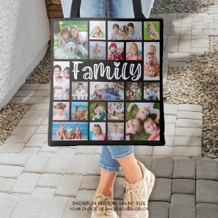 Bolsa Tote Cor Personalizada da Colagem de Fotos 21 da FAMÍL