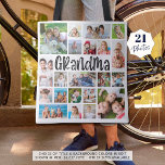 Bolsa Tote Cor Personalizada da Colagem de Fotos da Vovó Mode<br><div class="desc">Colagem Personalizada de Foto da Vovó 21 Moderna - Saco de Tota de Cor Personalizada. Crie uma bolsa de tote de colagem fotográfica para GRANDMA para mostrar aos seus netos utilizando este modelo de colagem fotográfica fácil de carregar com 21 imagens em várias formas e tamanhos e uma tipografia moderna...</div>