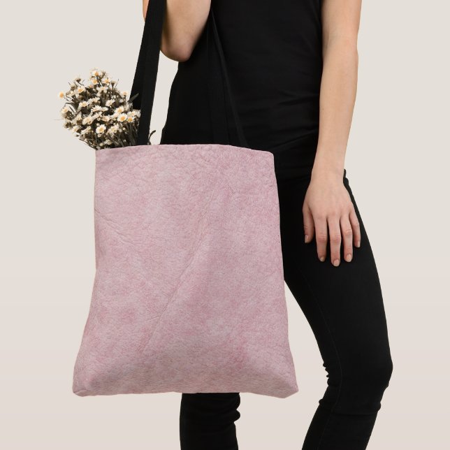 Bolsa Tote Cor Rosa Bege Texturizado Sólido (Close Up)