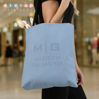 Bolsa Tote Cor Sólida Azul Bebê Pastel Suave do Céu