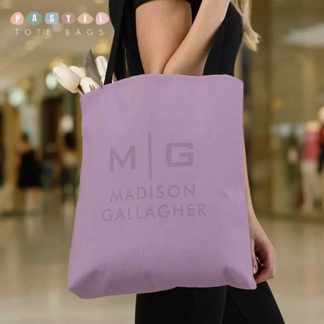 Bolsa Tote Cor Sólida e Suave de Luz Pastel Lavanda Roxo (Solid Soft Light Pastel Lavender Purple Color Tote Bag
)
