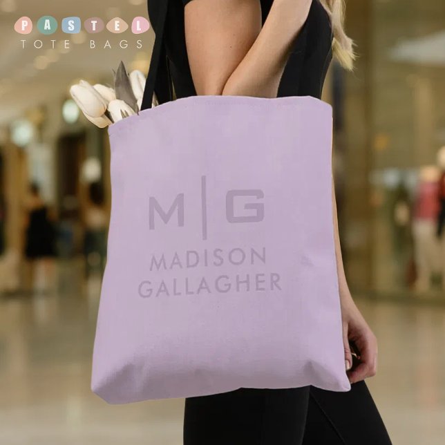 Bolsa Tote Cor Sólida e Suave de Luz Pastel Lavanda Roxo (Solid Soft Light Pastel Lavender Purple Color Tote Bag
)