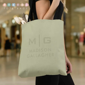 Bolsa Tote Cor Sólida e Suave Verde Musgo Pastel